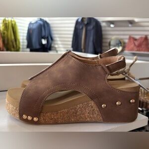 Women’s Brown Cork Wedge Slingback Sandal